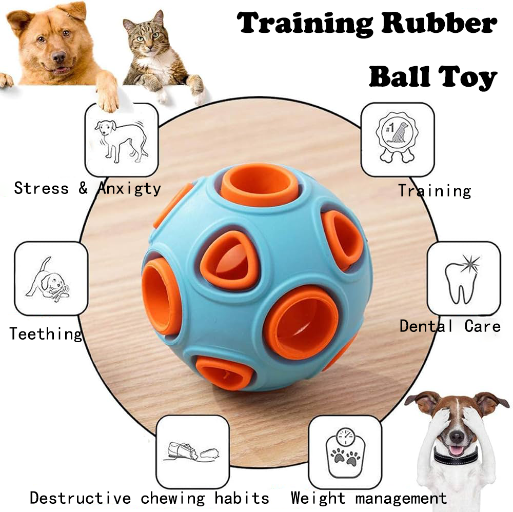 Dog Balls with Bell Sound, [2Pack] Rubber Bouncy Fetch Ball for Puppies Small Dogs, 2” Interactive Pet Chew Toys