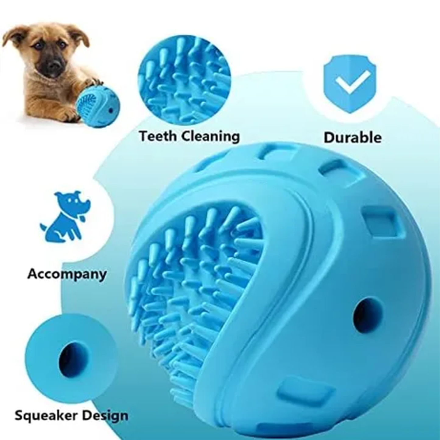Dog Treat Ball – Interactive Dog Ball & Treat Dispensing Chew Toy for Small & Medium Dogs | Durable Teething Toy for Boredom, IQ Training & Slow Feeding – Bite-Resistant & Safe