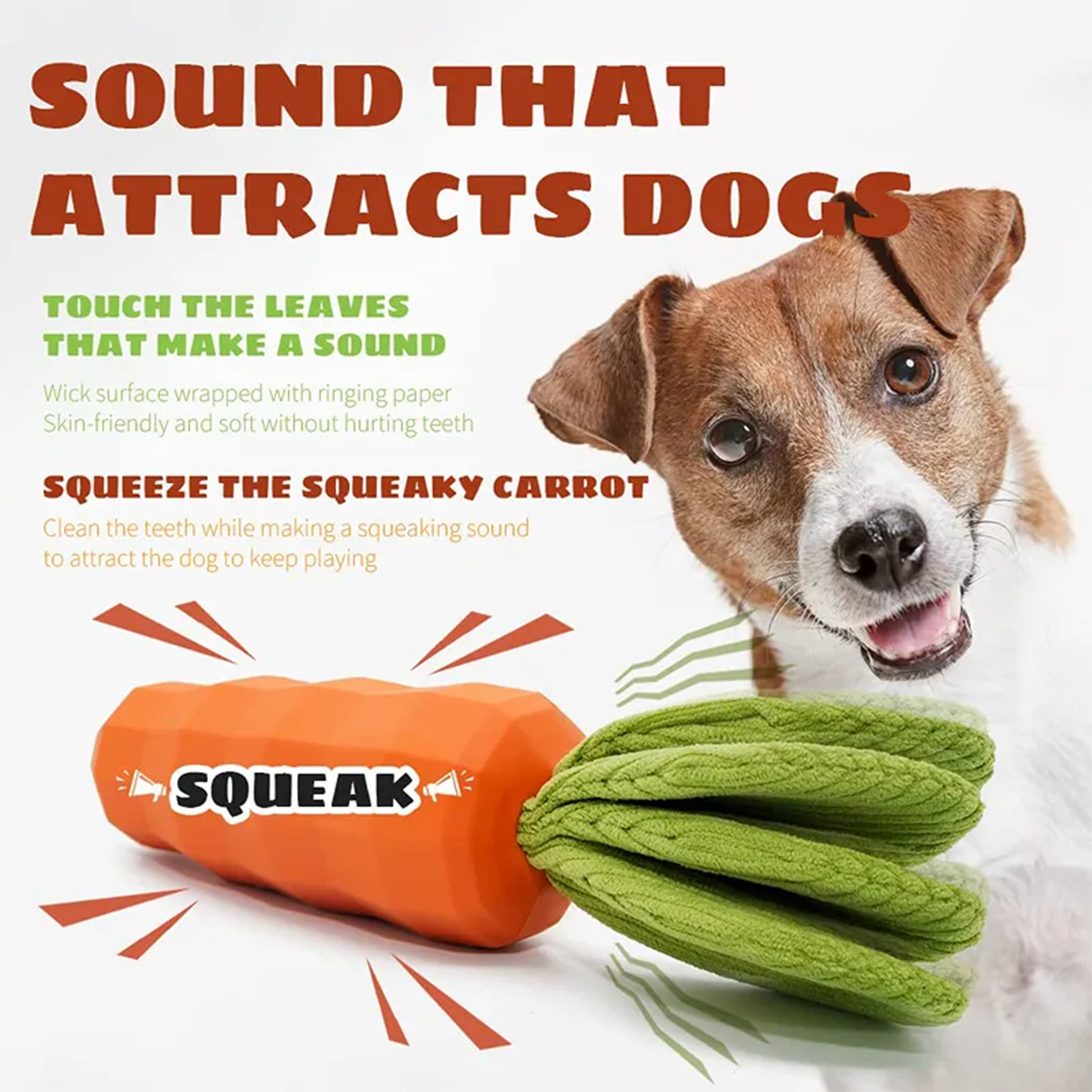 Dog Squeaky Chew Toys for Aggressive Chewers, Rubber Carrot Dog Toys for Training and Cleaning, Durable Interactive Tough Dog Toy for Puppy Medium Dogs
