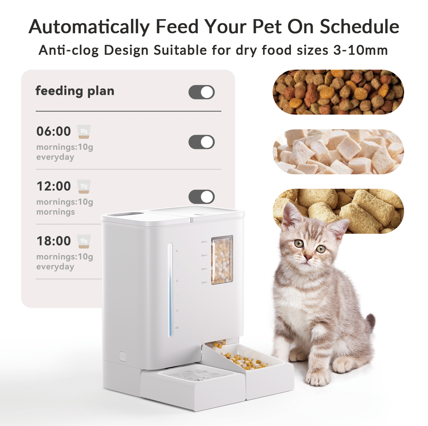 Waithem FW54 5G/2.4GHz WiFi Automatic Pet Feeder and Waterer 2-in-1 Set for Pets, 300 oz Large Capacity for 2 Weeks, Perfect for Working Parents