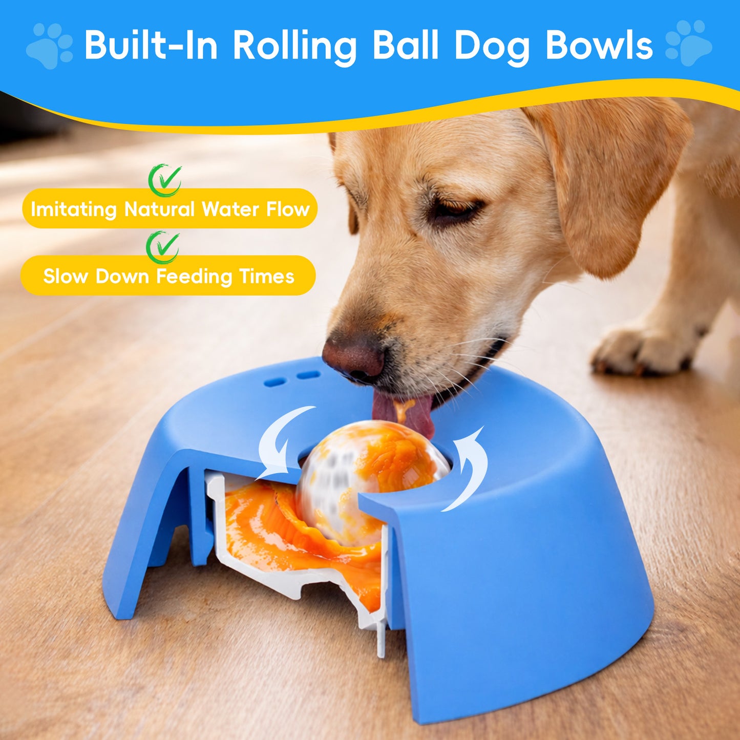 Waithem Dog Licking Ball for Liquid Treat, Wet Food Feeder, 3/4 Cup Yogurt Pup Lick Toy for Large Medium Small Breeds Dietary Supplement/Post-op Nutrition