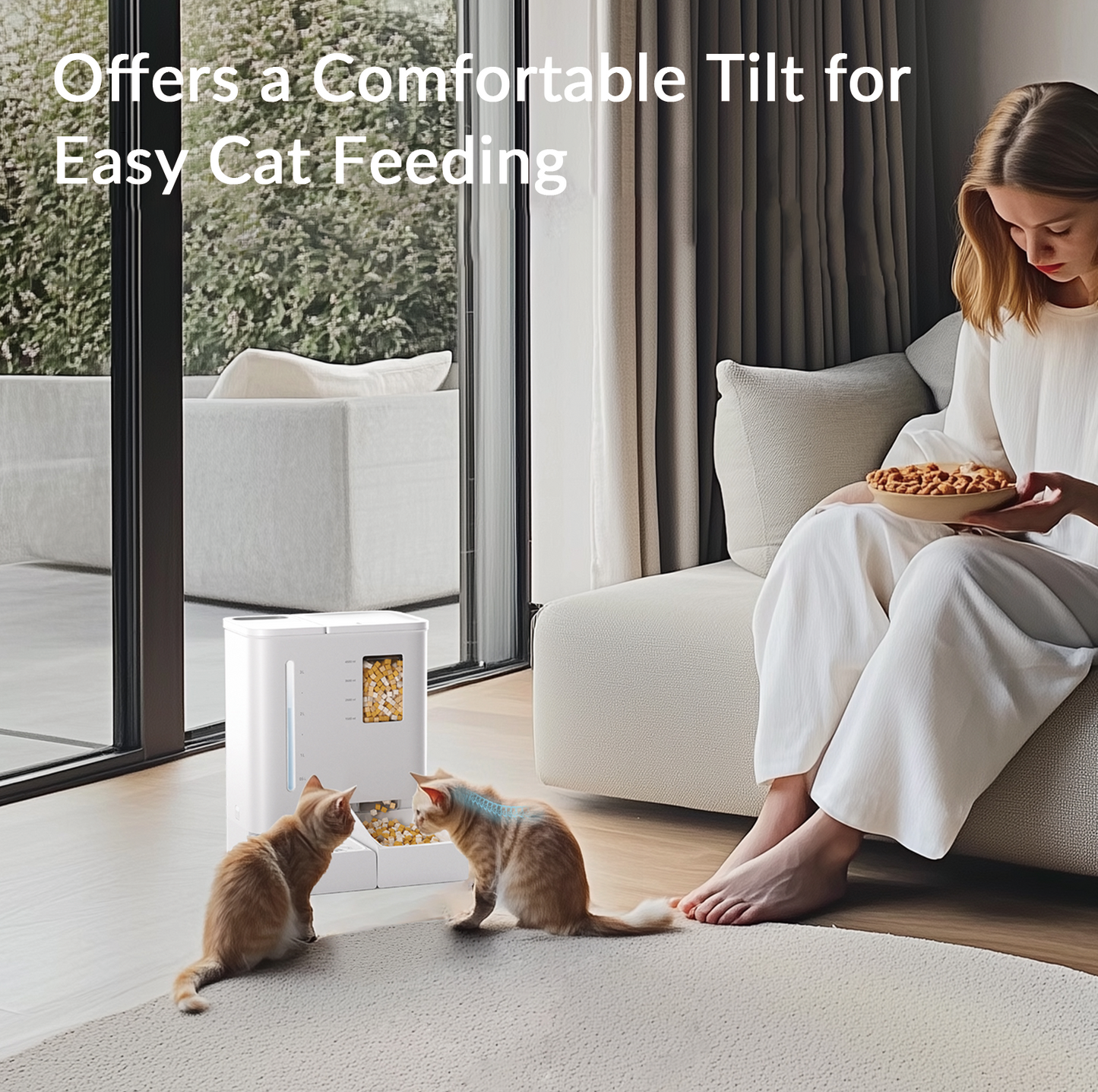 Waithem FW54 5G/2.4GHz WiFi Automatic Pet Feeder and Waterer 2-in-1 Set for Pets, 300 oz Large Capacity for 2 Weeks, Perfect for Working Parents