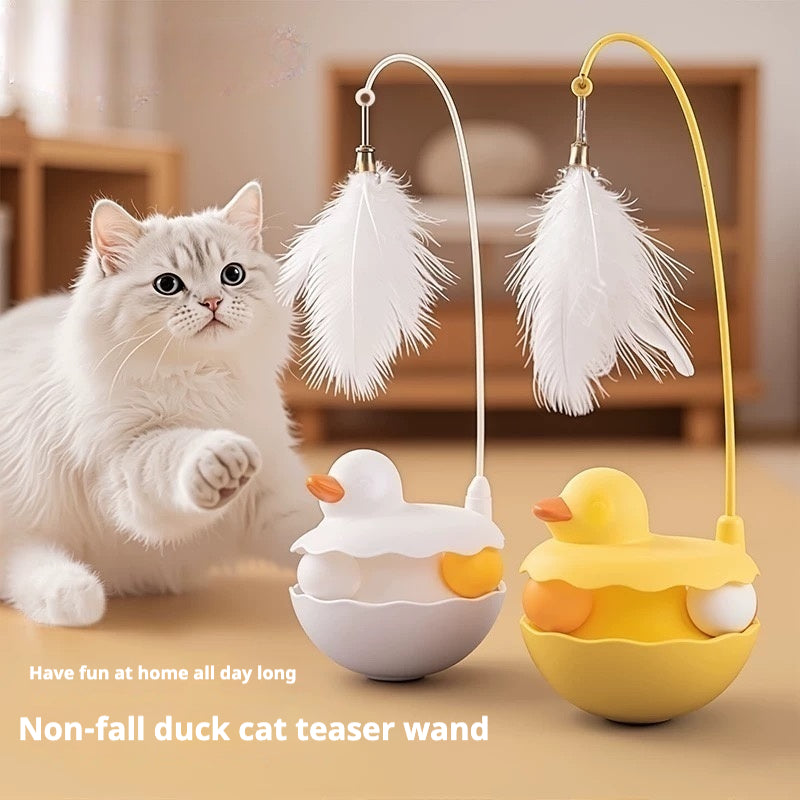 Cat Toys - Interactive Toy for Cat | Kitten Toys | Lightweight Resin Duck Shape Fun Stick for Kitten Play Indoor Outdoor | Removable and Washable Duck Cat Toy