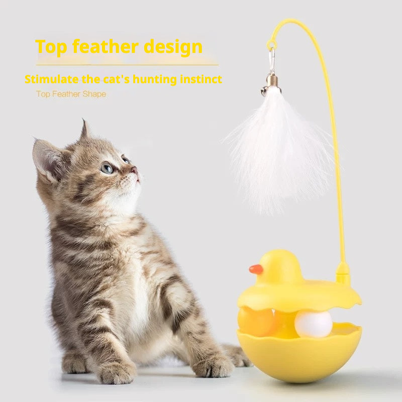 Cat Toys - Interactive Toy for Cat | Kitten Toys | Lightweight Resin Duck Shape Fun Stick for Kitten Play Indoor Outdoor | Removable and Washable Duck Cat Toy