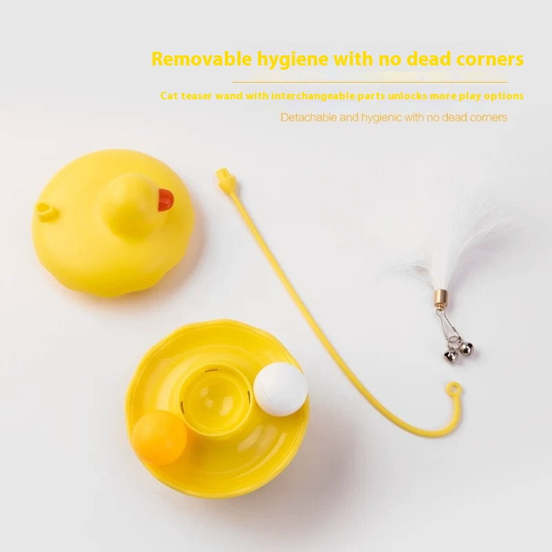 Cat Toys - Interactive Toy for Cat | Kitten Toys | Lightweight Resin Duck Shape Fun Stick for Kitten Play Indoor Outdoor | Removable and Washable Duck Cat Toy