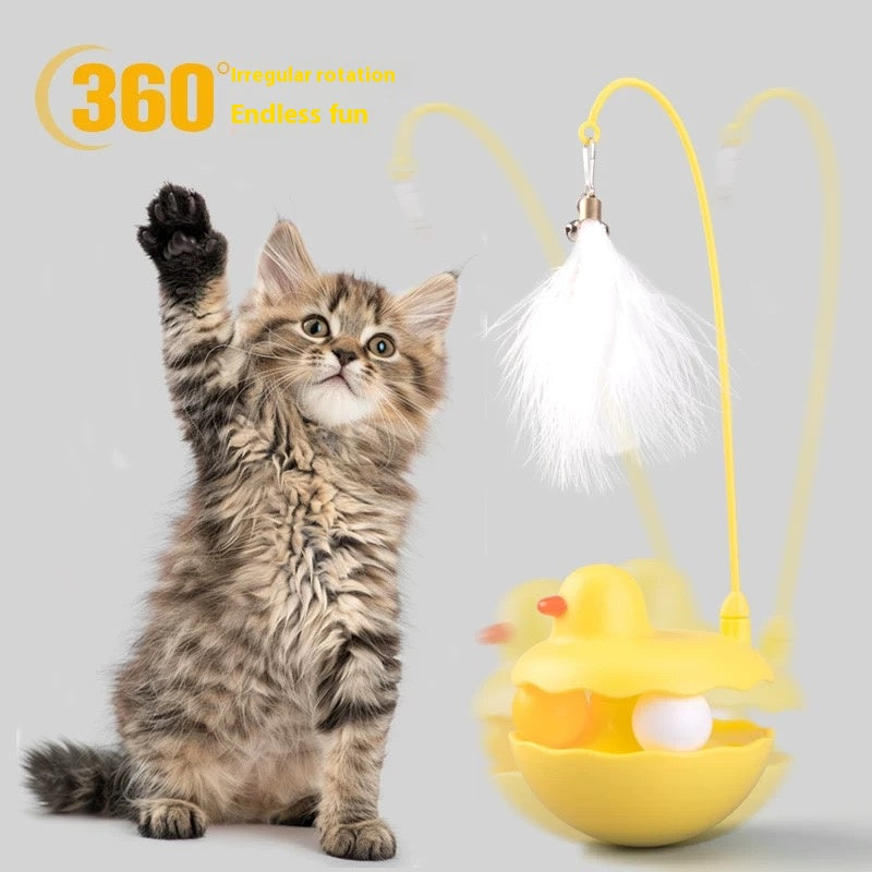Cat Toys - Interactive Toy for Cat | Kitten Toys | Lightweight Resin Duck Shape Fun Stick for Kitten Play Indoor Outdoor | Removable and Washable Duck Cat Toy