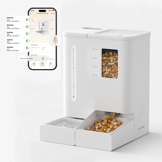 Waithem FW54 5G/2.4GHz WiFi Automatic Pet Feeder and Waterer 2-in-1 Set for Pets, 300 oz Large Capacity for 2 Weeks, Perfect for Working Parents