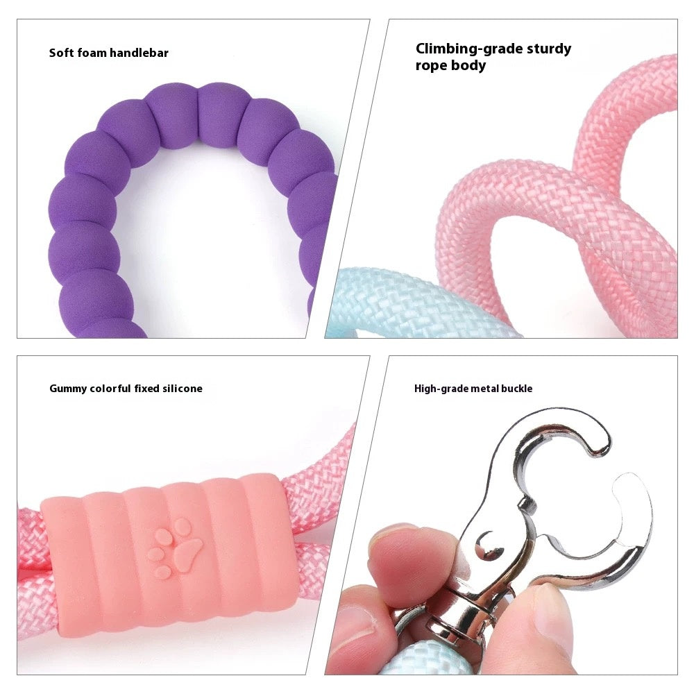 Dog leash, explosion-proof dash, small and medium-sized dog protection, Corgi, Border Collie, Shiba Inu, dog walking leash, neck loop, dog leash chain